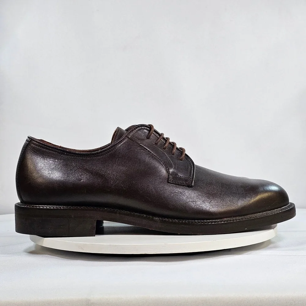 Brooks Brothers Mens 13 D Dark Brown Leather Derby Dress Shoes  Italy 20659370